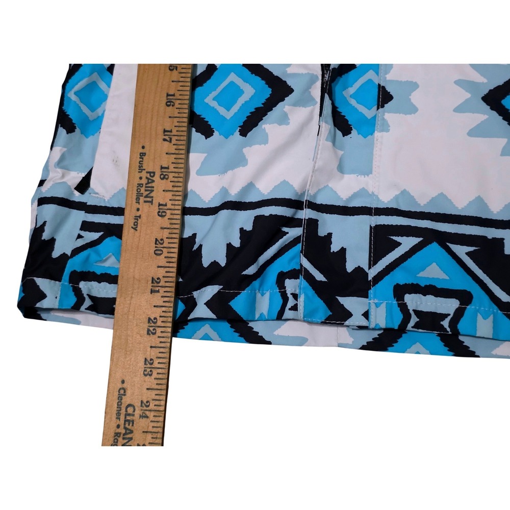 The North Face Girls Southwestern Print Hooded Jacket Sz 10/12 Blue Black White - Picture 4 of 10